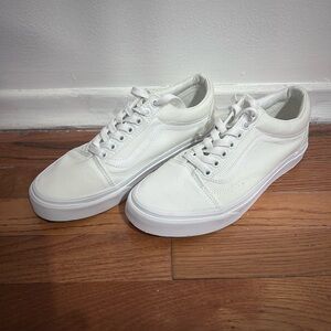Vans White Old Skool Skate Canvas Sneakers